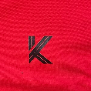 SHEIN Red Men's Polo with Black 'K' Logo